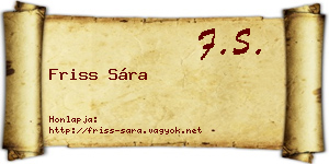 Friss Sára névjegykártya