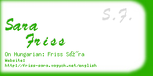 sara friss business card